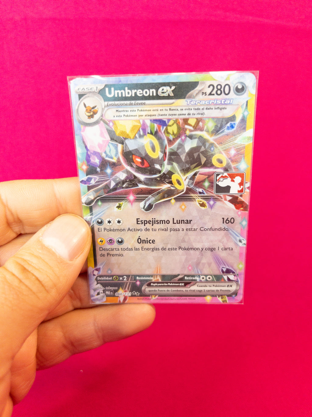 Carta Holografía Pokemon Umbreon Ex expansión escarlata